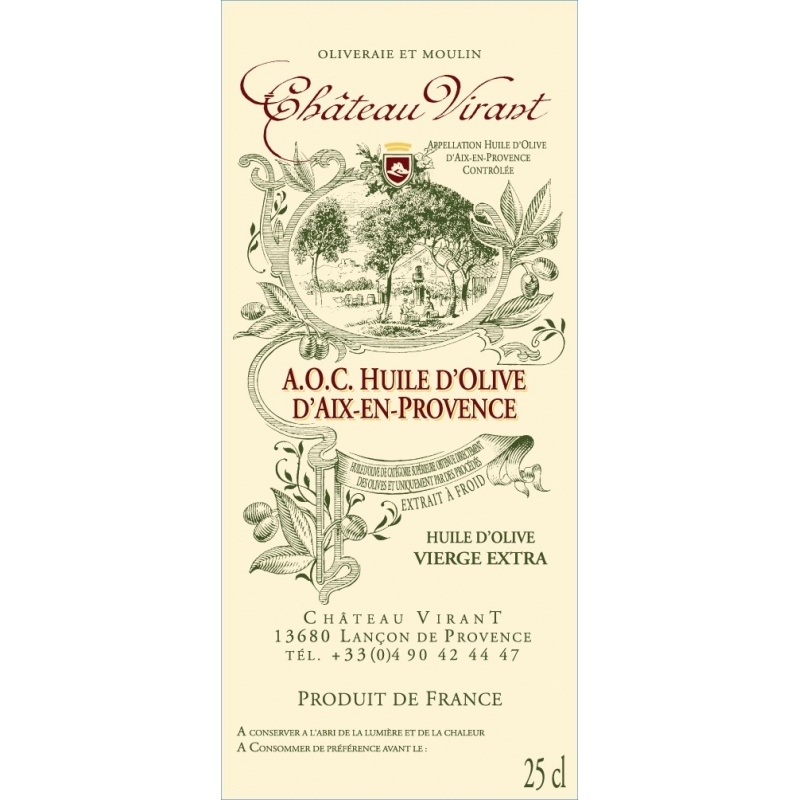 Provence AOP -oliiviöljy, Chateau Virant, 500 ml