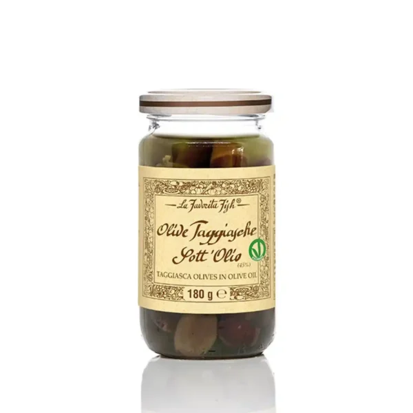 Favorita Taggiasca oliivit oliiviöljyssä 180 g